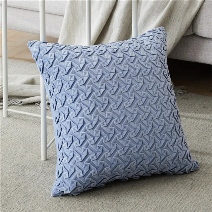 Light Blue Topfinel мягкая бархатная Наволочка Декор Подушка для дивана квадратная Милая элегантная Подушка маленькая - Цвет: Light Blue