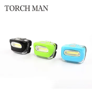 

3w High-Power Cob Plastic Headlights Ultra-Light Night Running Night Riding Fishing 3 Section AAA Battery Straight Hair