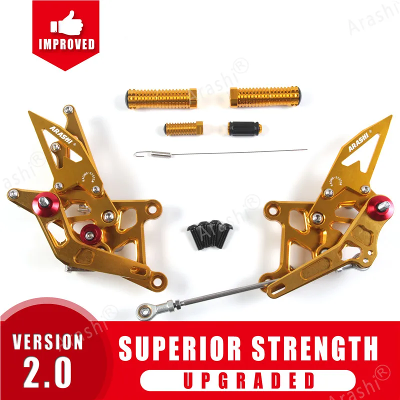 ARASHI для HONDA CBR250R 2011-2013 Rearset регулируемая подножка Rider задние наборы мотоциклетные ножные упоры CBR 250 R 2012 11 13 CNC - Цвет: Gold