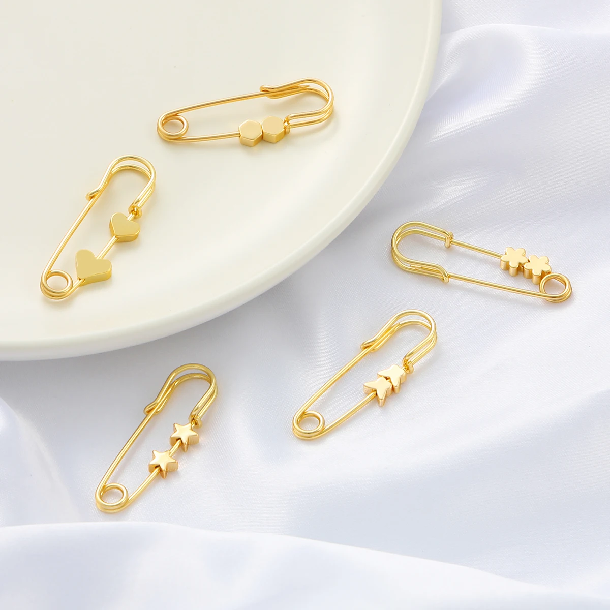 Scarf Buckle Clips Brooches, Brooch Pin Gold Plated