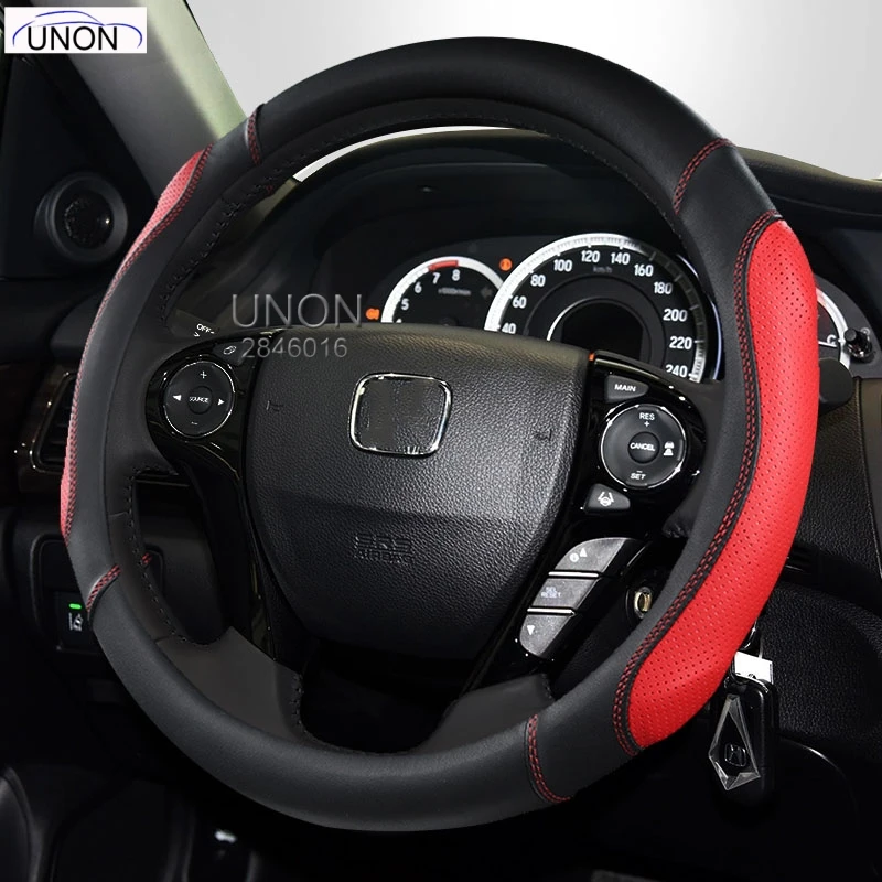 Supermicro Волокна Рулевое Колесо Чехлы для Honda Accord Fit Odyssey Jazz