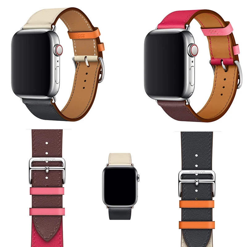 Серия 6/5/4/3/2/1 100% натуральная кожа ремешок для наручных часов Apple Watch версии se один