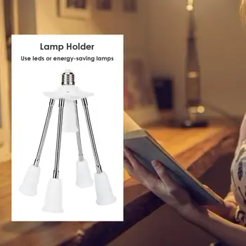 

Household White E27 Lamp Bases Rotary Durable LED Light Bulbs Socket Holder Adapter Converter Adjustable Easy To Use