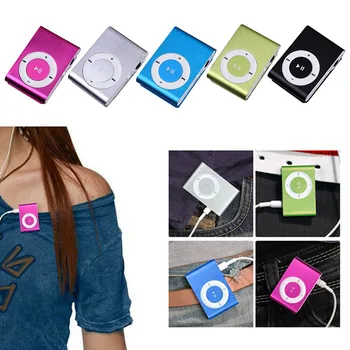 

Portable Stylish 5 Colors Mini USB Metal Clip MP3 Player Support 32GB Micro SD TF Card Slot Digital Mp3 Music Player