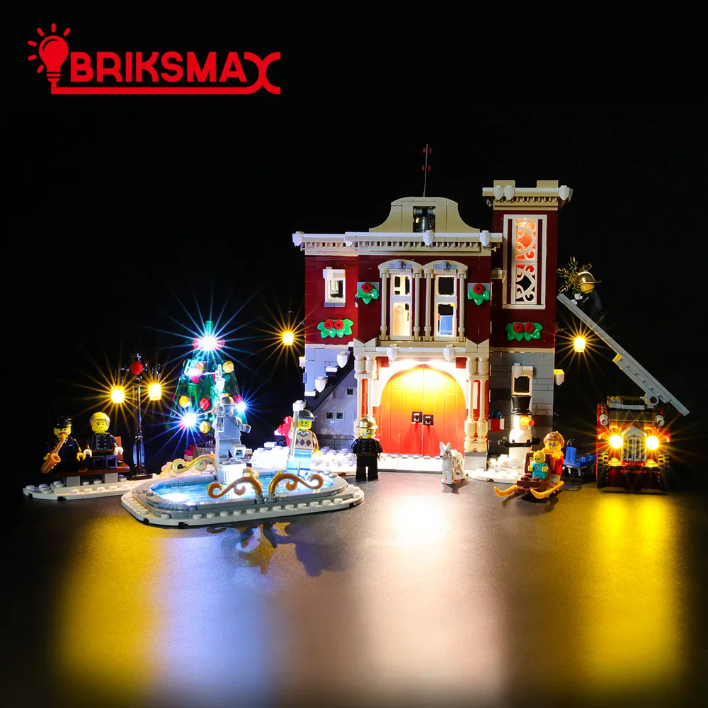 

BriksMax Led Light Up Kit For Creator Winter Village Fire Station Lighting Set Compatible With 10263 (NOT Include The Model)