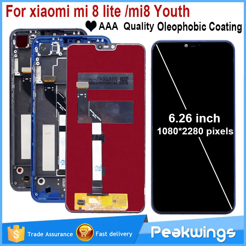 ЖК дисплей и тачскрин для xiaomi mi 8 lite mi8 Youth 6 26 дюйма сменный дигитайзер в сборе XiaoMi