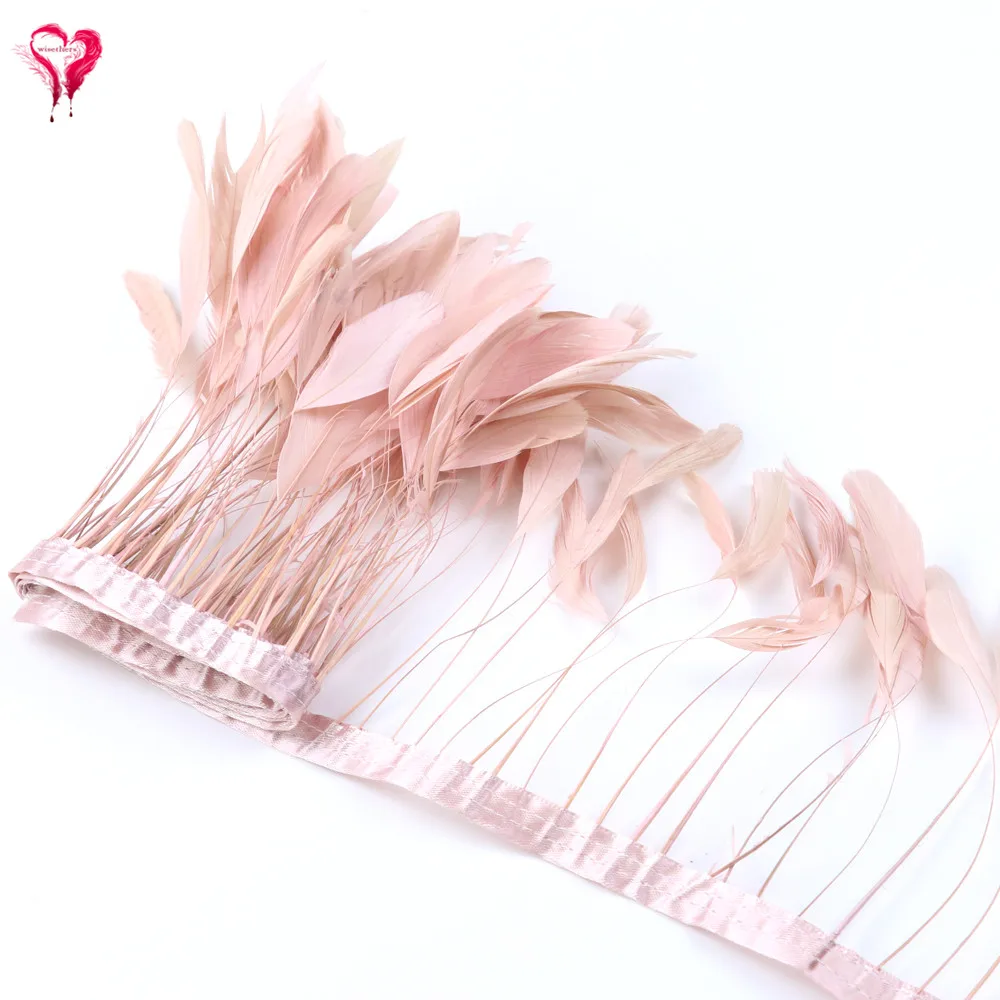 Leather Pink Гусиное перо украшение для одежды DIY гусиное перо лента 15-18 см/6-7 дюймов украшение для карнавальной вечеринки acceeory - Цвет: Leather Pink