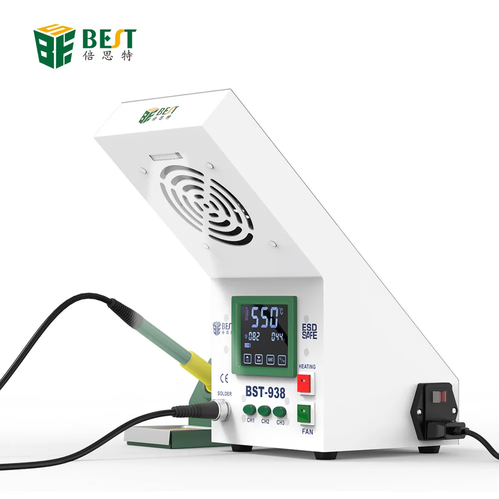 

Electric Soldering Iron Station Adjustable Temperature Anti-static Thermostatic Welding Station Touch Screen Digital Display LED