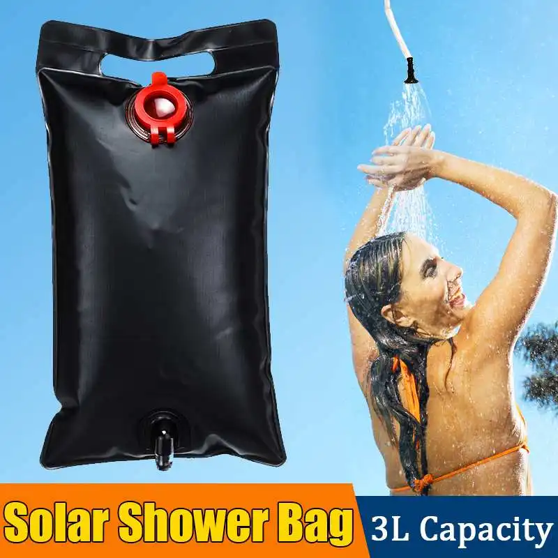 3L Portable Solar Shower Bag ater Storage Bag Beach Camping Trave 