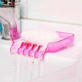 

Waterfall Soap Holder Non Slip Soap Box Toilet Shower Tray Draining Rack Bathroom Gadgets Kitchen Sink Sponge Holder