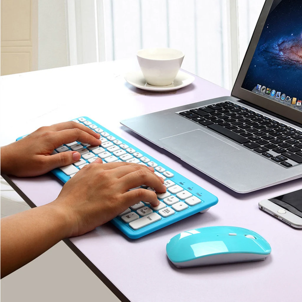 Portable Slim Ultra-Thin Business 2.4G Wireless Keyboard and Mouse Combo for Macbook Computer Laptop Desktop PC TV Office