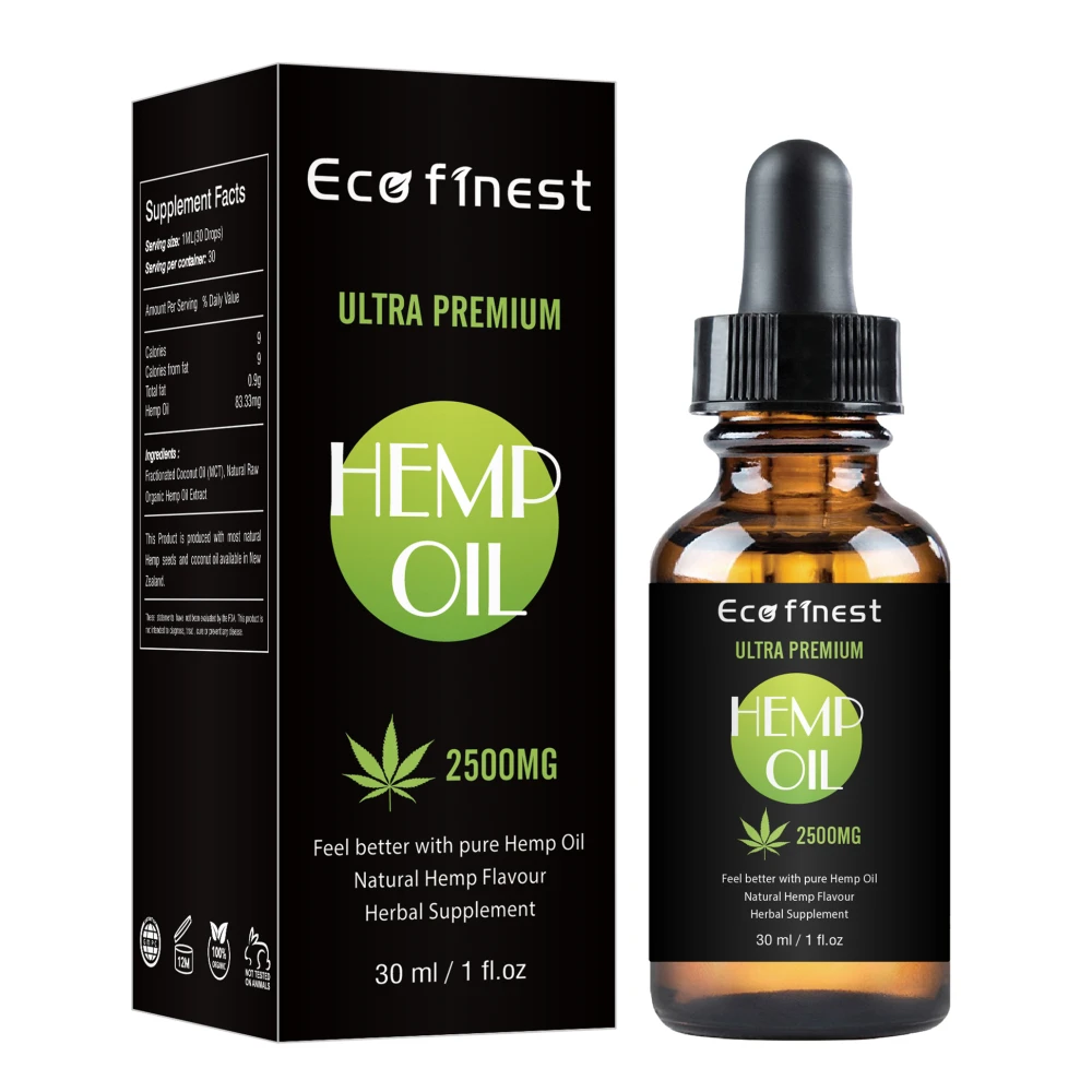 30 мл 100% Органические Семена Конопли CBD масло 2500 мг биологически активных экстракт