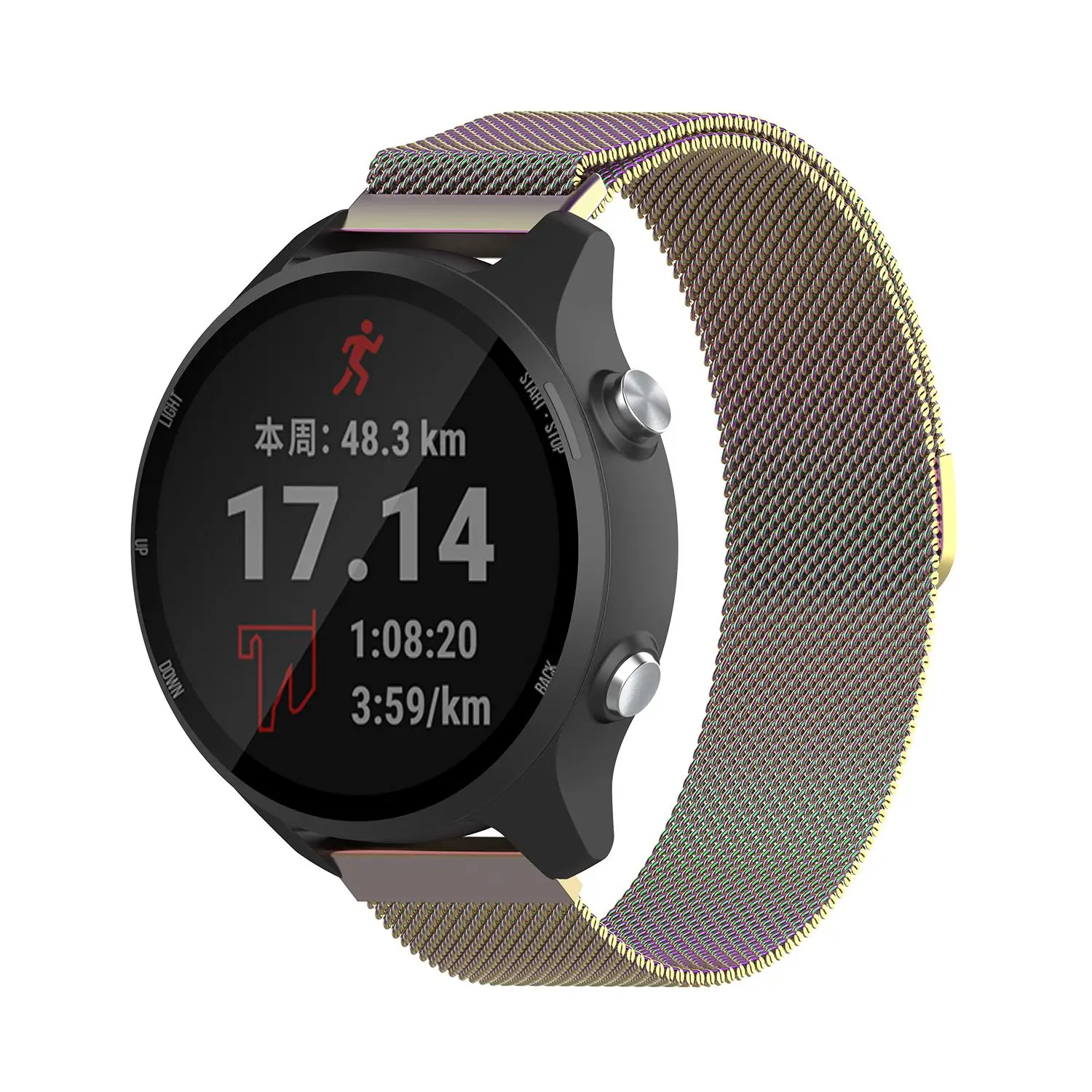 Ремешок для Garmin Forerunner 245 м ремешок 20 мм Высокое качество Миланская нержавеющая сталь металлический магнитный всасывающий сменный Браслет - Цвет: A4