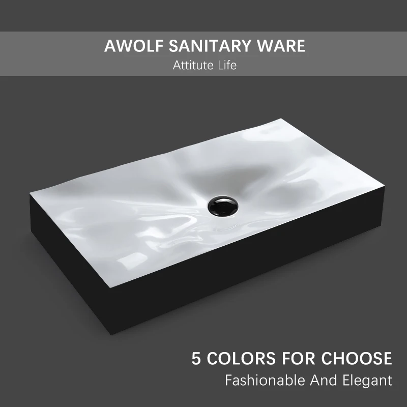 

Bathroom Sinks Designer Art Washing Basin Bowl Counter Top Modern Ceramic Vessel Matte Black White With Drain Soft Hose AM948