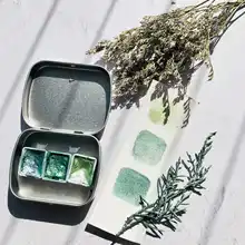 Ручной работы акварельные краски в наборе зеленый цвет воды Цвет Bricolage Diy Искусство Aquarela арте Acuarelas Verf Acuarela художника поставки