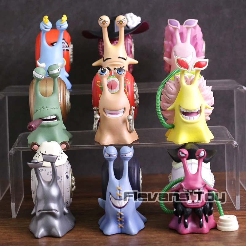 アニメワンピースデンデンmushi電話pvcフィギュアおもちゃ9ピース セットdraculeミホークくま黒ひげドフラミンゴジンベエボア ハンコック Null Aliexpress
