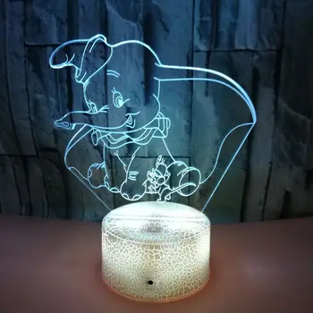 

Magic elephant 7 Color Lamp 3d Visual Led Night Lights For Kids Touch Usb Table Lampara Lampe Baby Sleeping Motion Light