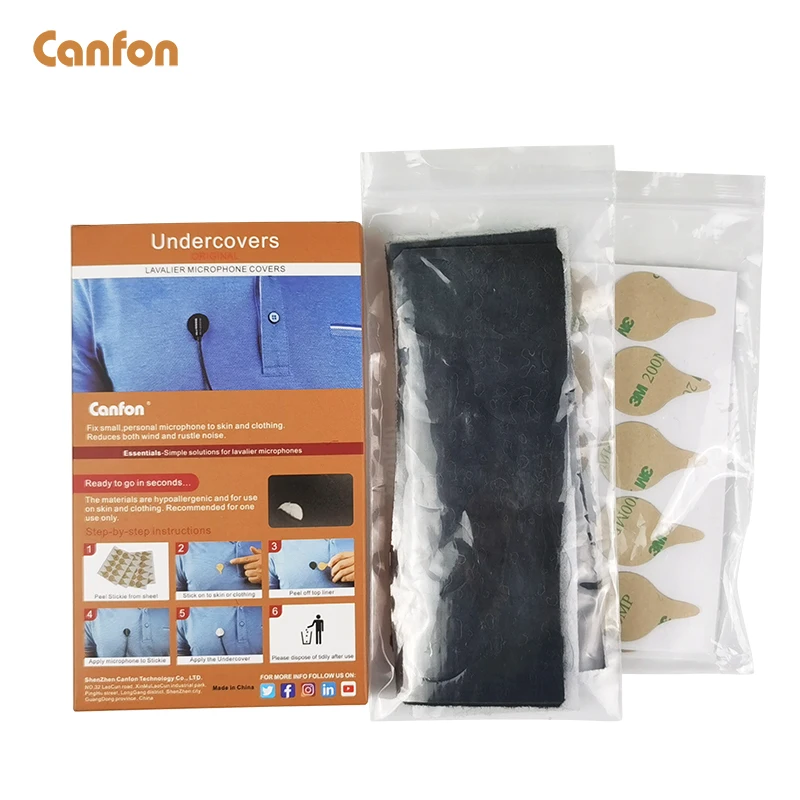 80-Pack Lavalier Microphone Accessories - Stickies & Fabric Discs For Reducing Clothing Noise