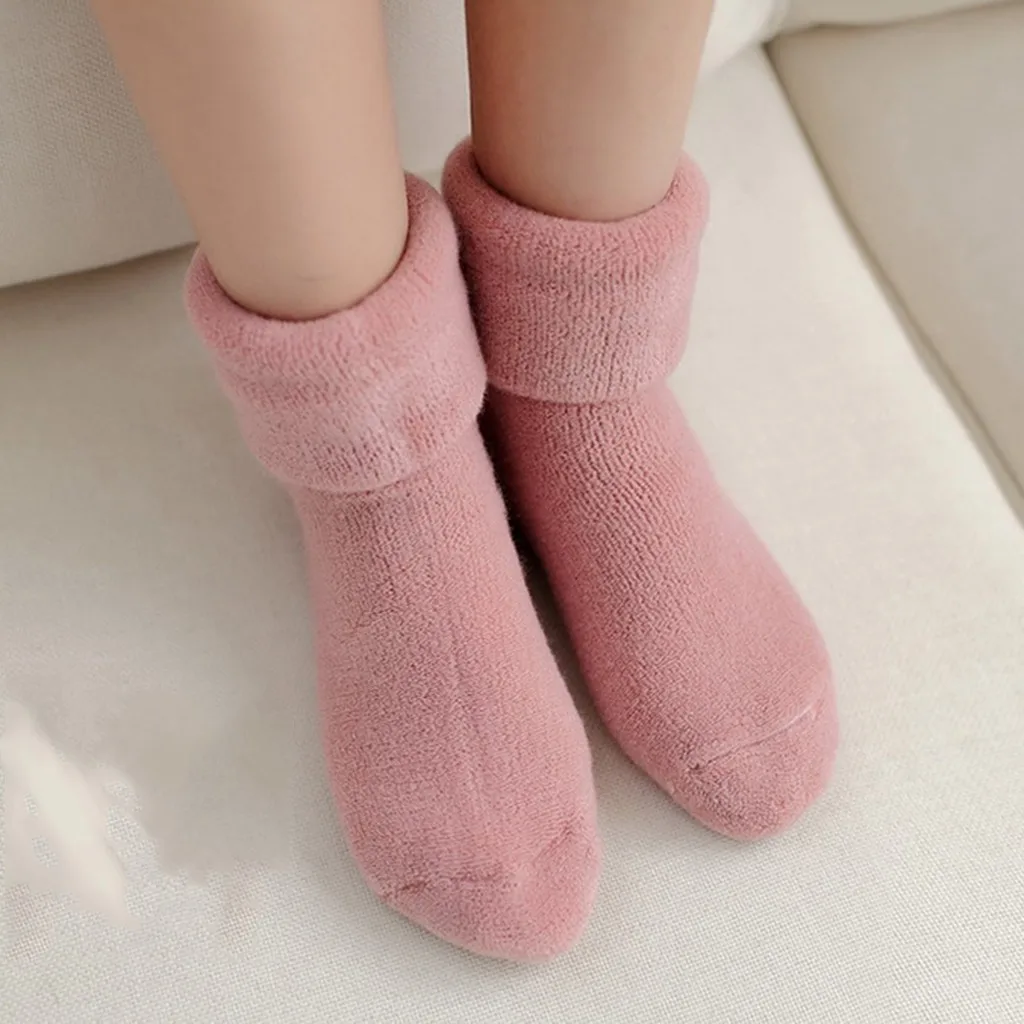 Зимние хлопковые махровые носки для женщин, плотные теплые нескользящие носки для сна, женские гольфы