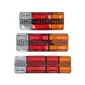 

2pcs Water Flowing 24V Truck Trailer Lorry Tail Lights Red Yellow Stop Turn Signal Lamp Running Light for Truck