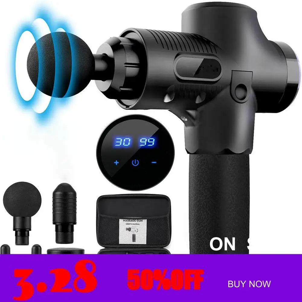 

LCD Display Massage Gun Deep Muscle Massager Muscle Pain Body Massage Exercising Relaxation Slimming Shaping Pain Relief