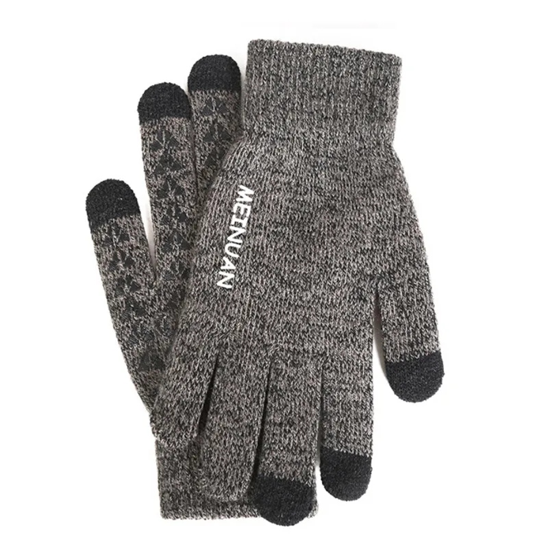 2019 Особенности: Материал: трикотажные перчатки для мужчин; сезон зима-осень; высококачественные мужские перчатки для вождения с сенсорным