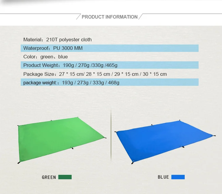 GeerTop водонепроницаемый легкий Тент Пол следа брезент дождь муха солнцезащитный тент коврик наземный лист для наружного кемпинга синий
