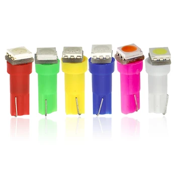 

4px T5 Car Interior Light LED Super Bright Auto instrument Bulbs 12V Dashboard warning indicator Lamp Side Wedge Red Blue Yellow