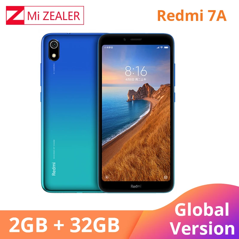  Redmi 7A 2 ГБ 32 ГБ мобильный телефон Snapdargon 439 Восьмиядерный 5,45 "4000 мАч аккумулятор смартфон 