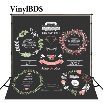 

VinylBDS Custom Blackboard Background Photography For Wedding Flower Woven Straw Hat Customise size made fotostudio photocall