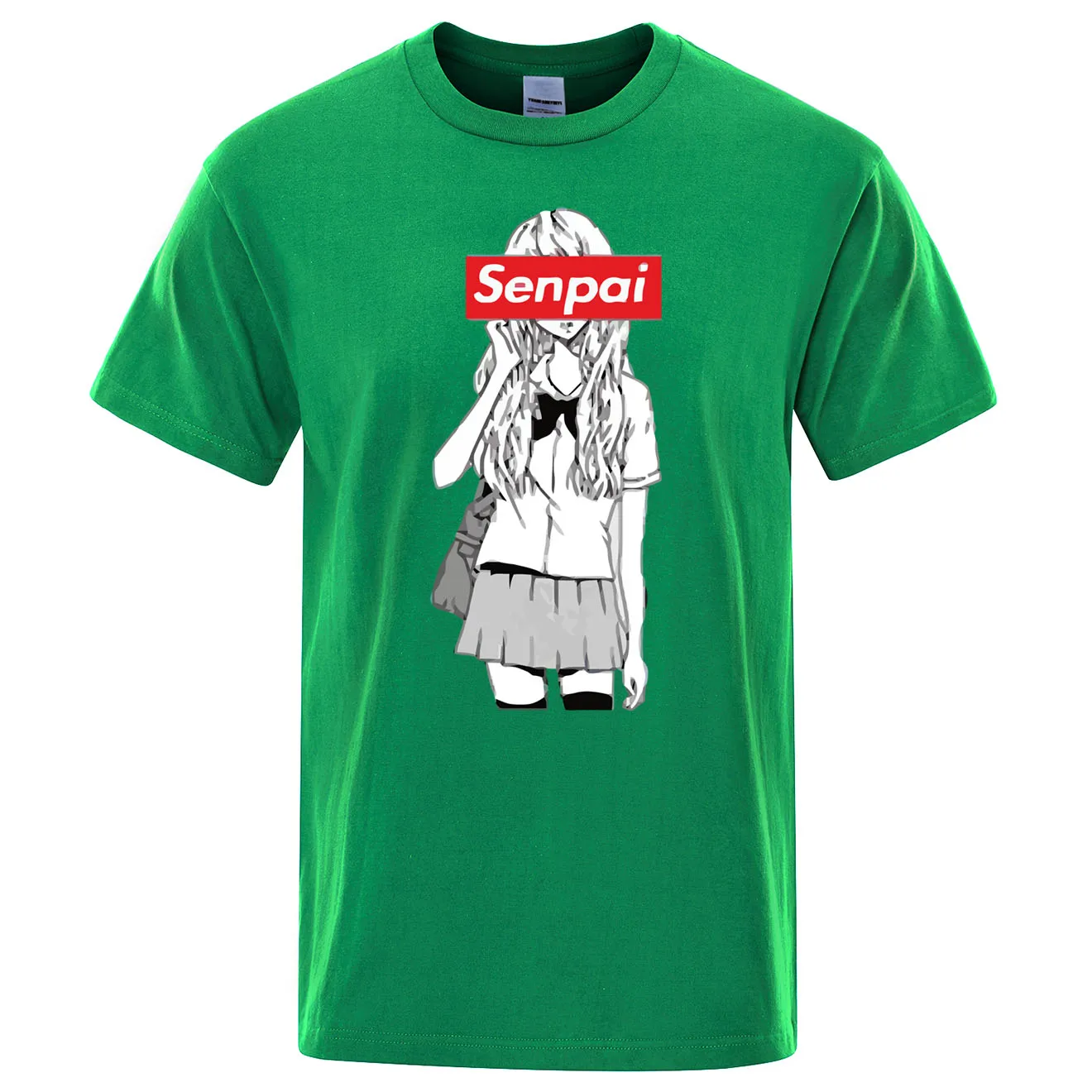 Senpai Anime Girl Nerdy Print T Shirt Summer Cotton Men's T-shirt Manga Streetwear Tee Tshirt Unisex Harajuku Clothes Tops Tees