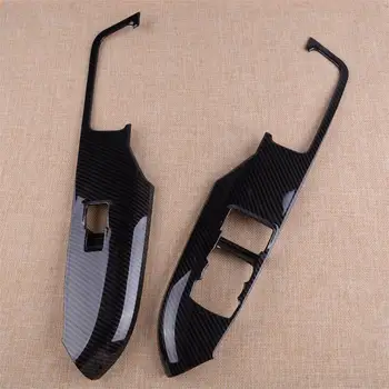 

Black Carbon Fiber Texture Car Window Lift Switch Panel Trims Cover fit for Ford Mustang 2015 2016 2017 2018 2019