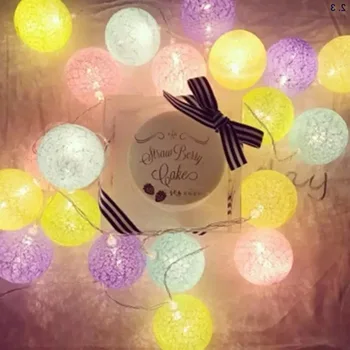 

Led Lamp String Cotton Ball Battery Light Emitting Lamp String Creative Color Lamp Christmas Day Led Ball Lamp Decoration Fairy