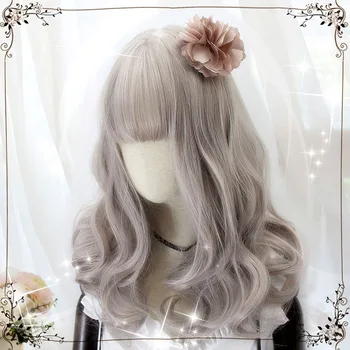 

HUAYA Lolita Blonde Wig With Bangs Long Wave Synthetic Hair Wig Halloween Custom Party Cosplay Wigs For Black/White Women