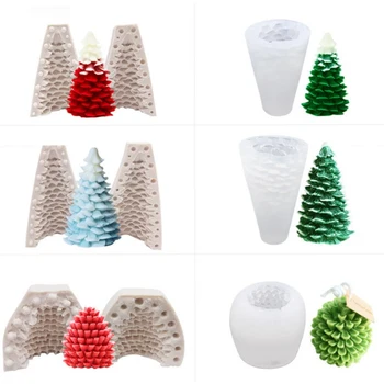 

3D Christmas Tree Silicone Mold New Year Cake Decoration Mold DIY Chocolate Mold Fondant Patisserie Candy Mode Baking Accessorie