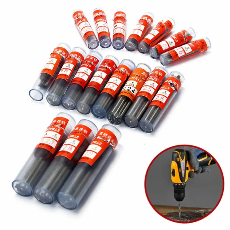 Straight shank twist drill 0.5/0.6/0.7/0.8/0.9/1.2mm each 10 for electrician metal/wood/plastic drill bits drill bit woodworking drill set
