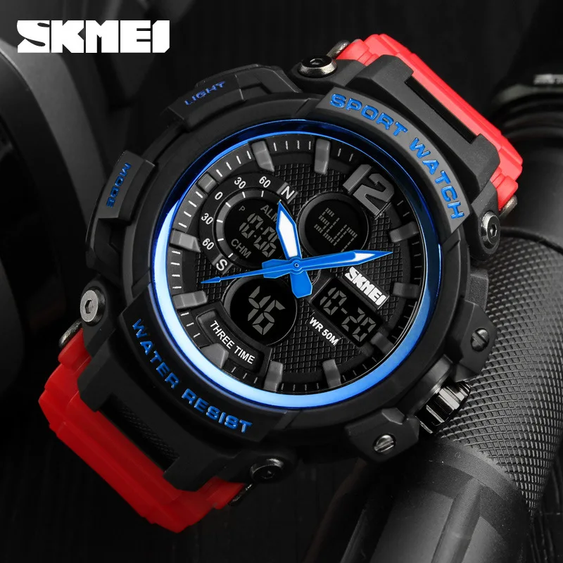 

Skmei Three Time MEN'S Watch Waterproof Multi-functional Students Sports Watch
