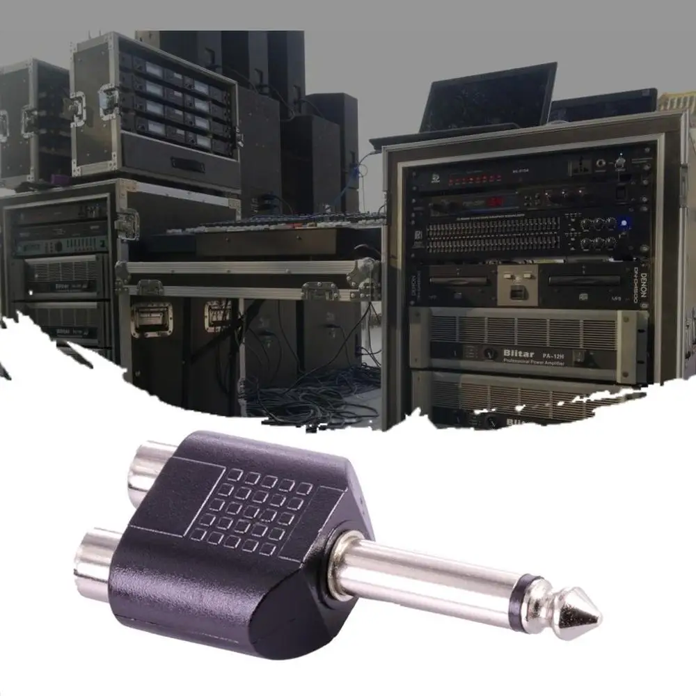 Изысканно разработанный прочный 2x6 35 мм штекер моно к двойному RCA гнезду аудио