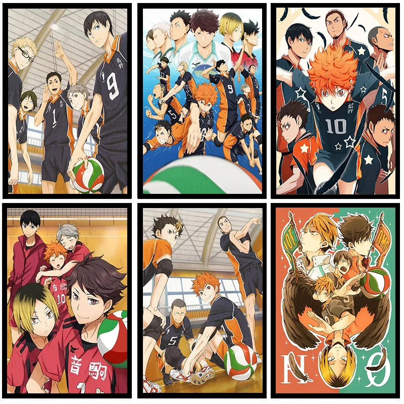 Постер Haikyuu в японском стиле для живопись на холсте мультфильмы постер с