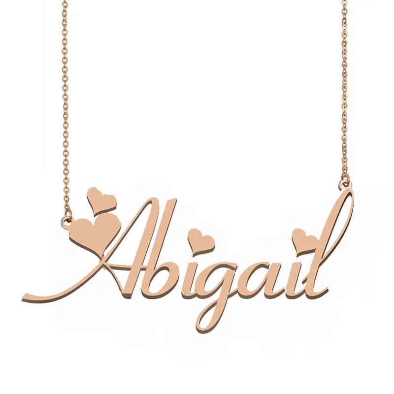

Abigail Name Necklace Personalized Custom Nameplate Pendant for Women Girlfriend Birthday Wedding Christmas Mother Gift