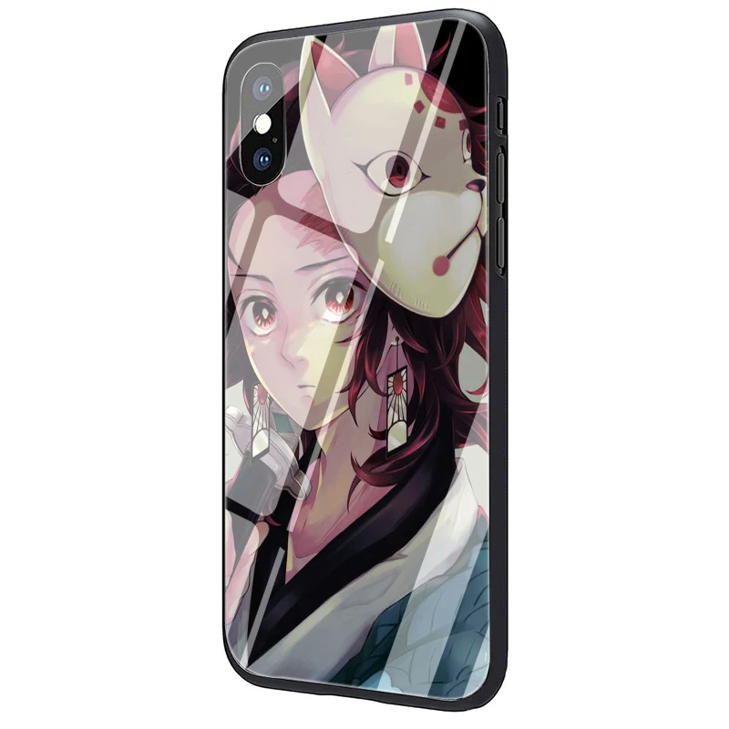 EWAU аниме Kimetsu no Yaiba закаленное стекло чехол для телефона iPhone 5 5S SE 6 6s 7 8 plus X XR XS 11 pro Max - Цвет: G7