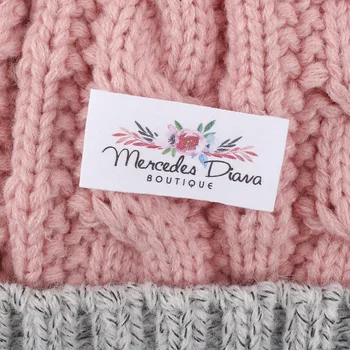 

Personalised Handmade, Vintage Flower Floral End, Fold Cotton Fabric, Sewing Label Tag, Sewing Knitting Crochet Gift(MD2068)