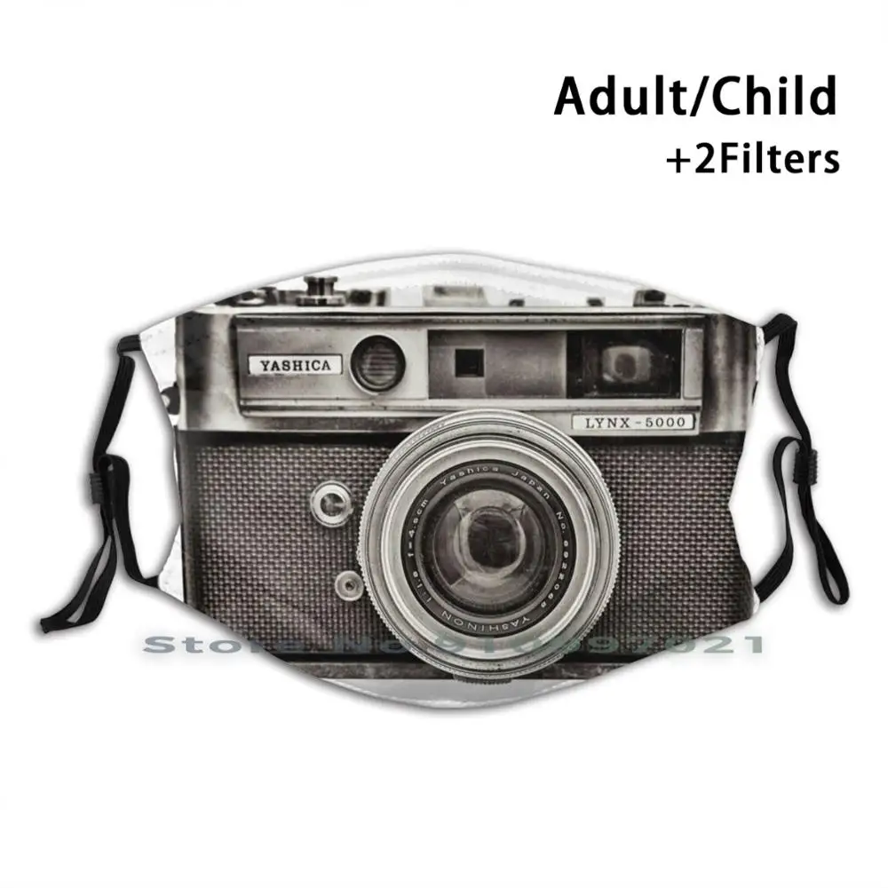 Моющаяся многоразовая модная маска для лица Yashica _ B &amp w с фильтрами детей и