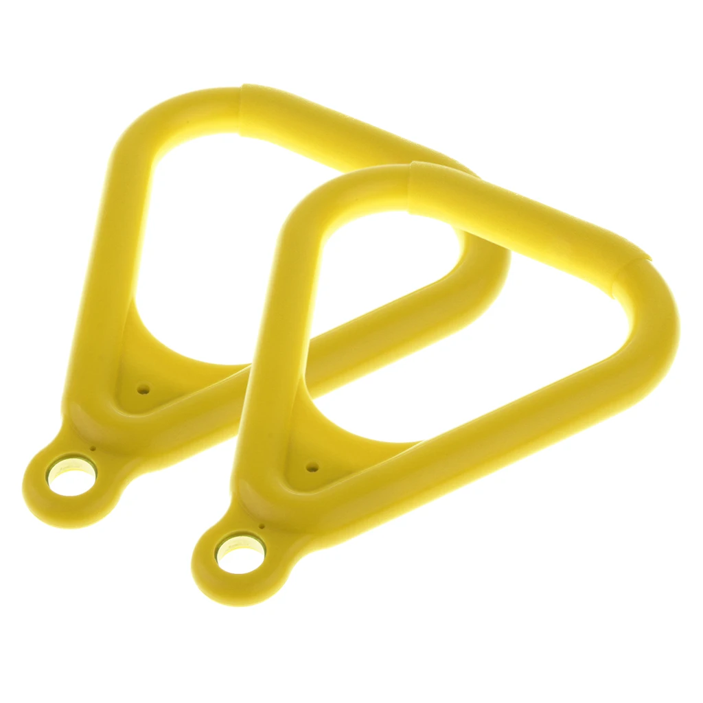 2pcs Plastic Trapeze Rings Replacement for Kids Swingset, Playset, Gym Jungle, Gymnastics Equipment - Yellow