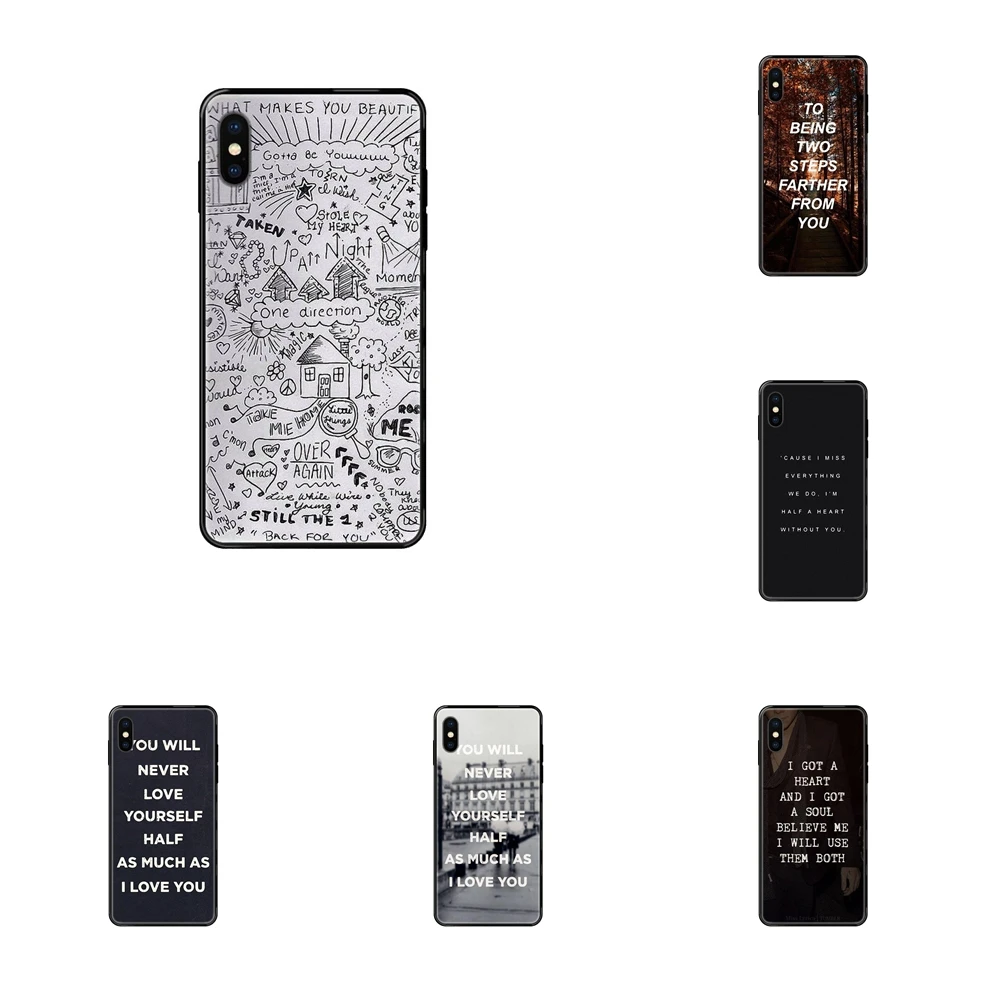Черный мягкий ТПУ Живая Любовь Телефон One Direction цитаты дешевые мужские для Redmi Note 4