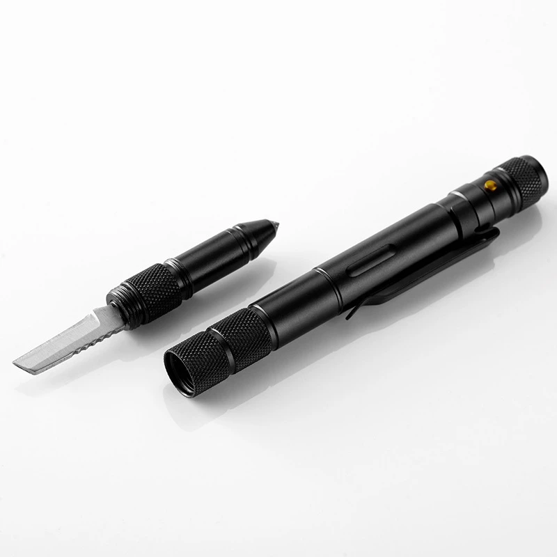 STRIKEPEN BLACK Tactical Pen Steel Alloy LED Flashlight Multi-function Tool 3