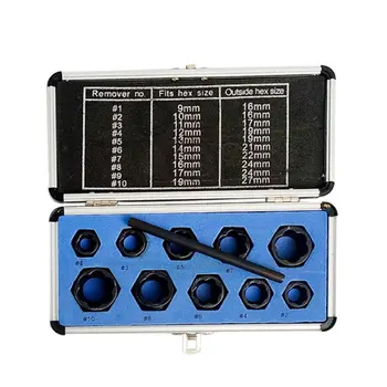 

11PC Nut Extractors Damaged Bolts Nuts Screws Remover Extractor Multifunction Removal Tools Set Broken Bolt Removal Kit