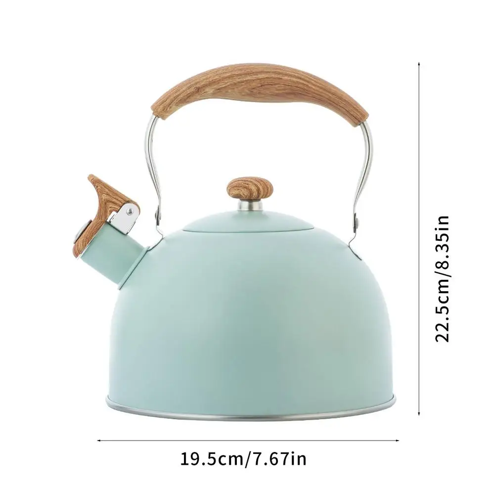 Stainless Steel Whistling Tea Kettle Matte Stovetops Enamel Food Grade Teapot with Heat-proof Handle for Gas Induction Cookers