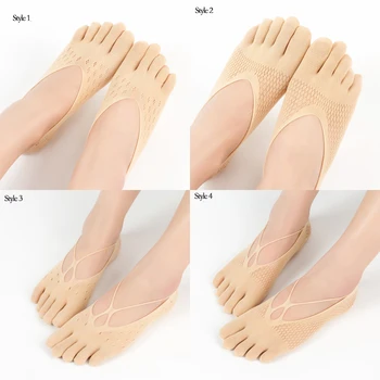 

Socks Women's Five Fingers Toe Socks With Fingers Invisible Saocks With Toes Summer Mesh breathable Slippers Heel Socks 3 pair