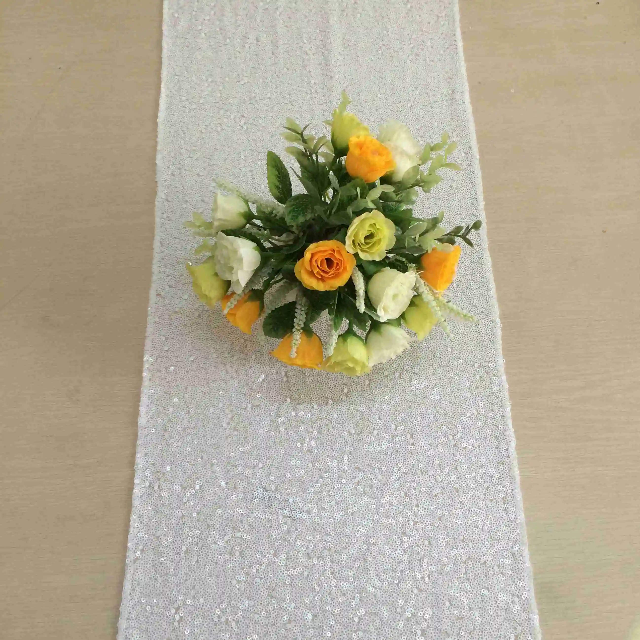 72 inch Sequin Table Runner Coral 12x72in 2 Pack Birthday Decorations Wedding Table Runners-M1015 - Цвет: White-2 pcs